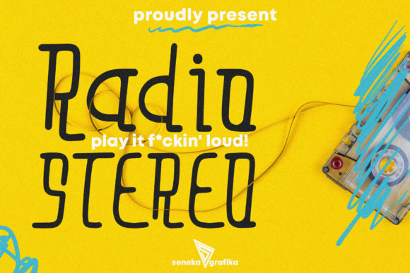 Radio Stereo Font for Handmade and Commercial Design Projects